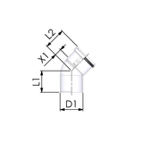CoxDENS® Rookgasbocht 45° PP 80 mm