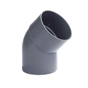 PVC Bocht 40mm lijmmof/ spie 45° grijs | CVketel.nl