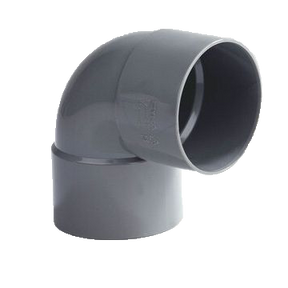 PVC Korte bocht 40mm 2x lijmmof 90° grijs | CVketel.nl